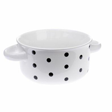 Керамічна миска з крапками 560 мл, біла