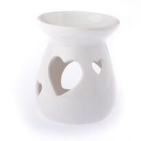 Szív kerámia aromaterápiás lámpa fehér, 11 x 10 cm