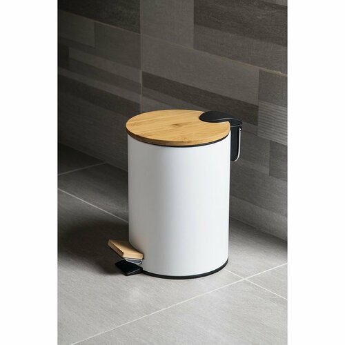 AQUALINE BI006 Bambus кошик для сміття круглий 3 л, білий