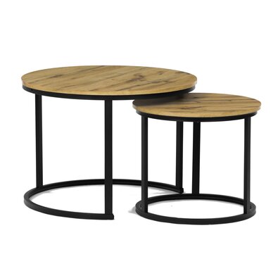 Couchtisch-Set, Wild Eiche, 2 Stück