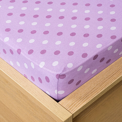 4Home Jersey-Spannbettlaken Dot Lila, 220 x 200 cm