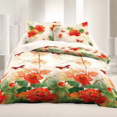 Lenjerie de pat 2 pers., Luxury Collection, Butterfly, satin, 240 x 220 cm, 2 buc 70 x90 cm
