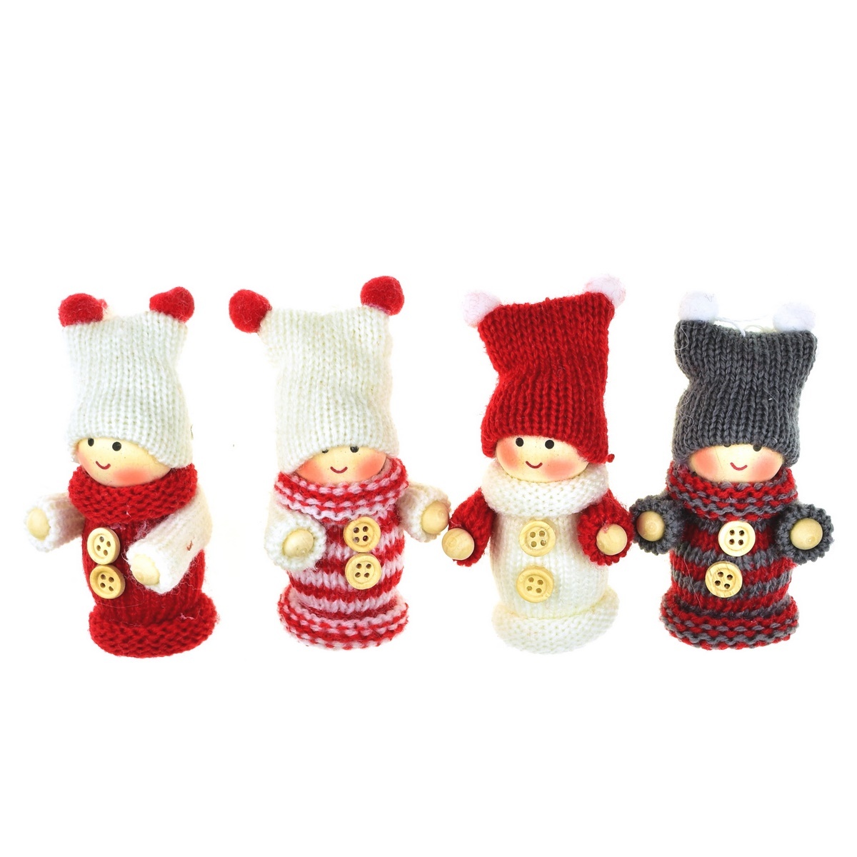 Set decorațiuni de Crăciun Păpuși împletite Maia, 4 buc.