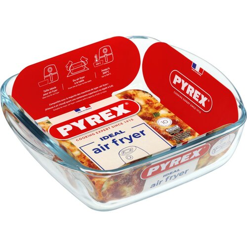 Pyrex négyzet alakú sütőtál Air Fryer 1 l, 20 x 17 x 6 cm
