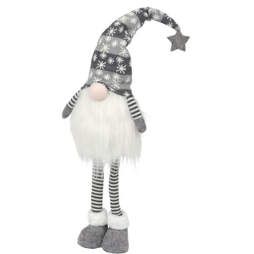 Bożonarodzeniowa dekoracja LED Standing gnome, szary 20 x 90 cm