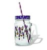 Toro Glas mit Strohhalm Lavendel, 450 ml