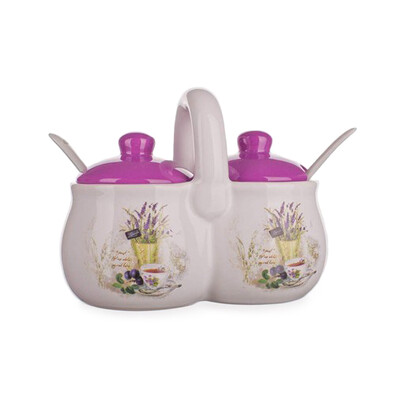 Banqet-Set von Keramikschalen mit Löffel Lavendel 210 ml, 2 St.