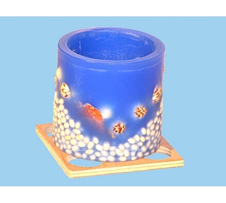 Vonný lampión na čajovú sviečku s vôňou mora, modrá, pr. 10 x 9 cm