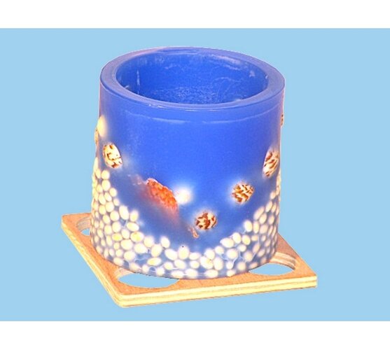 Vonný lampion na čajovou svíčku s vůní moře, modrá, pr. 10 x 9 cm
