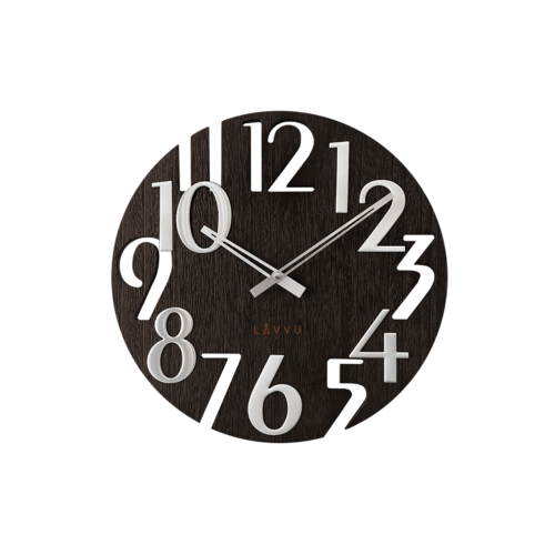 Zegar ścienny Lavvu Style Black Wood, śr. 40 cm