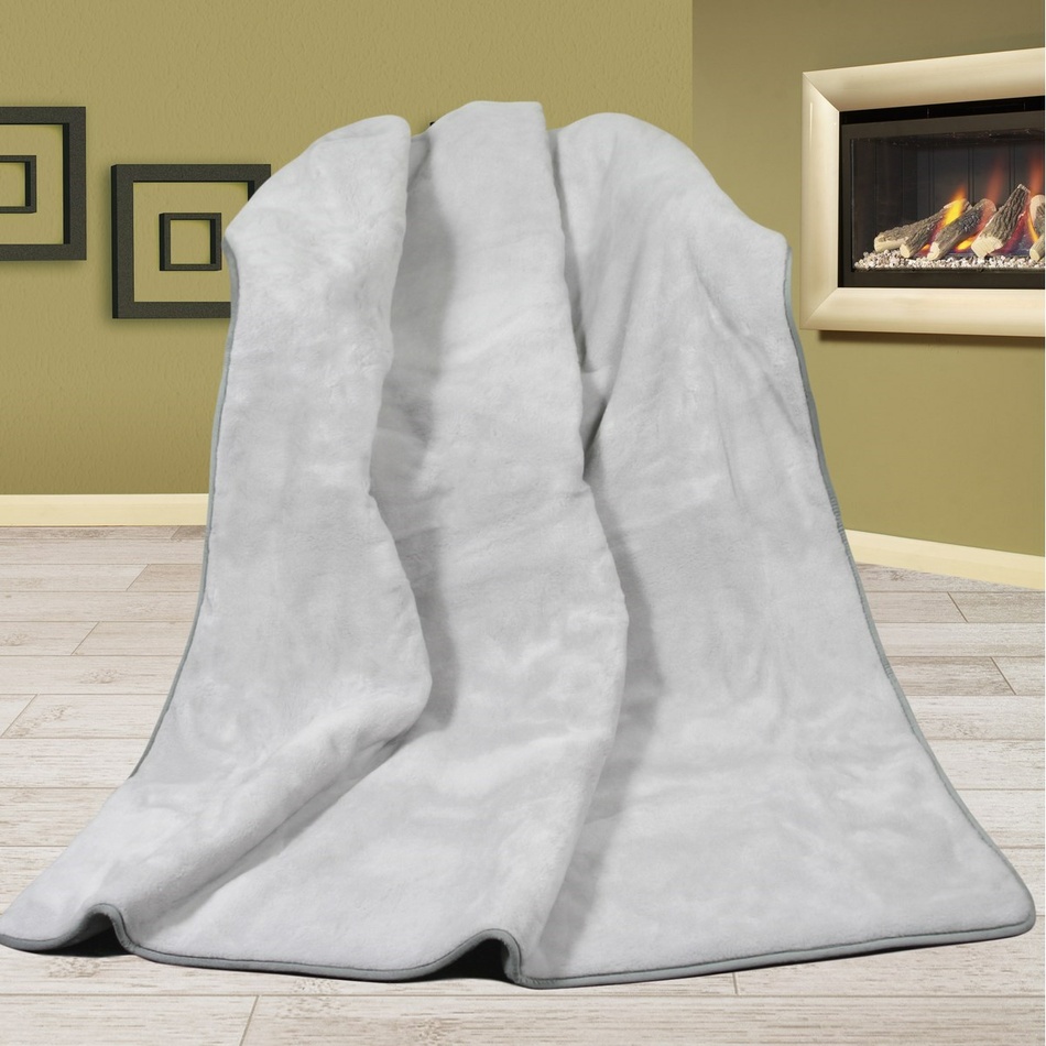Bellatex alpaka duo uni gyapjú takaró, szürke, 155 x 200 cm