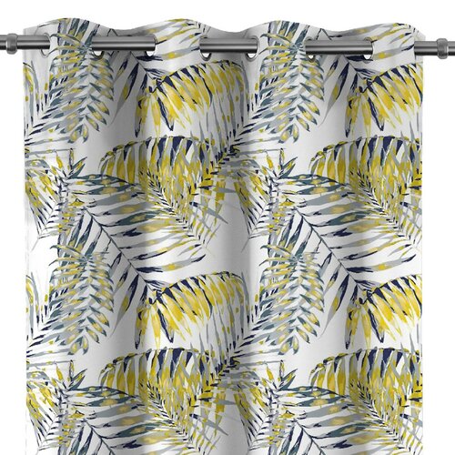 Restilo Draperie Blackout Palm Leaves galbenă, 140 x 245 cm