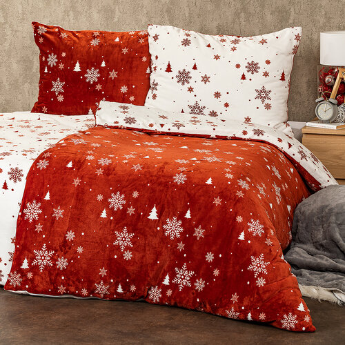 Lenjerie de pat din microflanel 4Home Happy winter, 160 x 200 cm, 70 x 80 cm