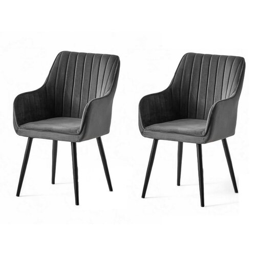 Set de scaune de sufragerie Nova Anthracite and Black, 2 buc.