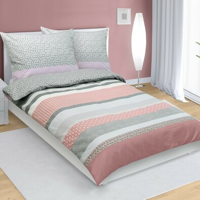Bellatex Flanelov posteljno perilo Ornament siva,140 x 200 cm, 70 x 90 cm