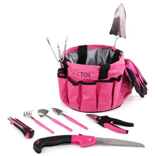 Sixtol Set vrtnega orodja Garden pink, 10 kosov