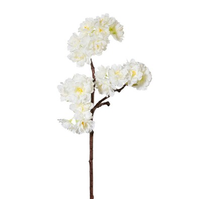 Ramură artificială Cireş, alb, 44 cm
