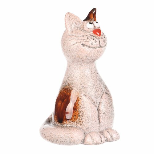 Dekoracja ogrodowa na ogrodzenie Cat, 9 x 9 x 15cm, ceramiczna