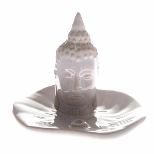 Ceramiczny stojak na kadzidełka Buddha kwiat, 10,5 x 9 x 10,5 cm