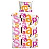 Lenjerie de pat Alfabeta roz, 140 x 200 cm, 70 x 90 cm