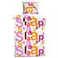 Lenjerie de pat Alfabeta roz, 140 x 200 cm, 70 x 90 cm