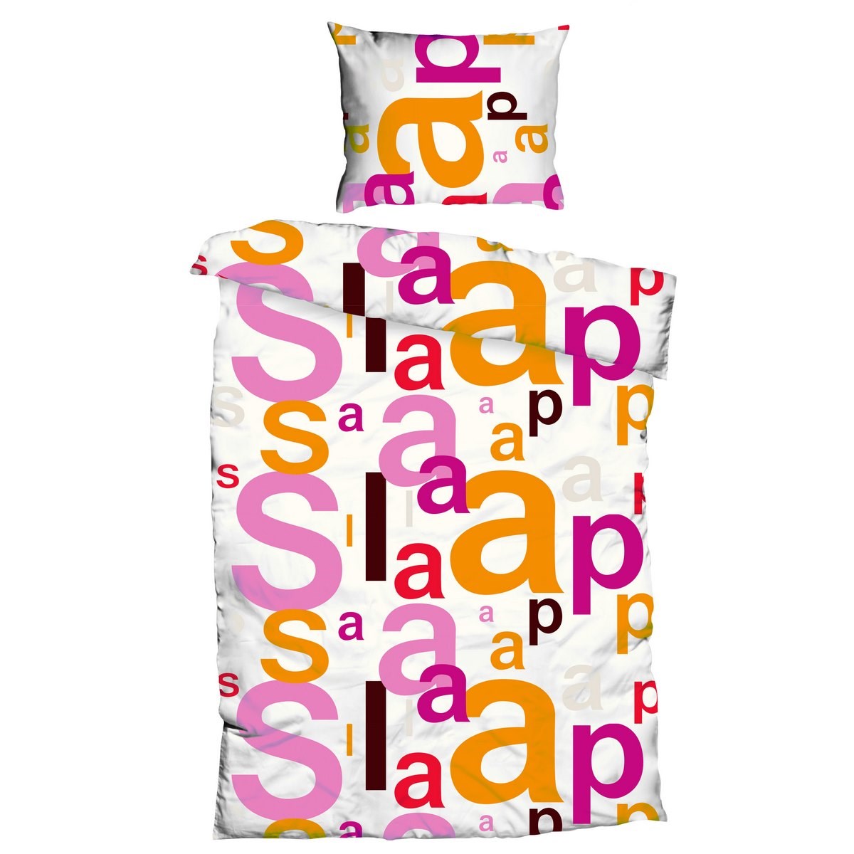 Jahu Bavlnené obliečky Alfabeta ružová, 140 x 200 cm, 70 x 90 cm