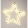 Decorațiune de Crăciun luminoasă Stea, 30 cm,argintie, LED alb cald, cu baterii