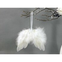 Anjelské krídla z peria 18 x 16 cm biela, sada 12  ks