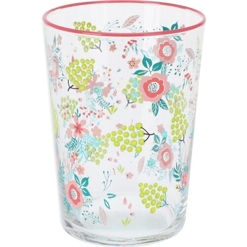Set 4 pahare Flowers & Fruits 510 ml , roz