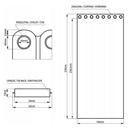 Restilo Zasłona Blackout Palm Leaves niebieski, 140 x 245 cm
