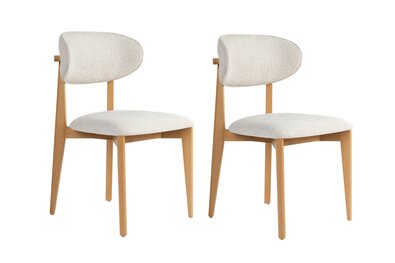Lionte White and Light Oak étkezőszék szett, 2 db