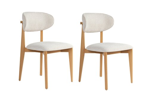 Set de scaune de sufragerie Lionte White and LightOak, 2 buc.