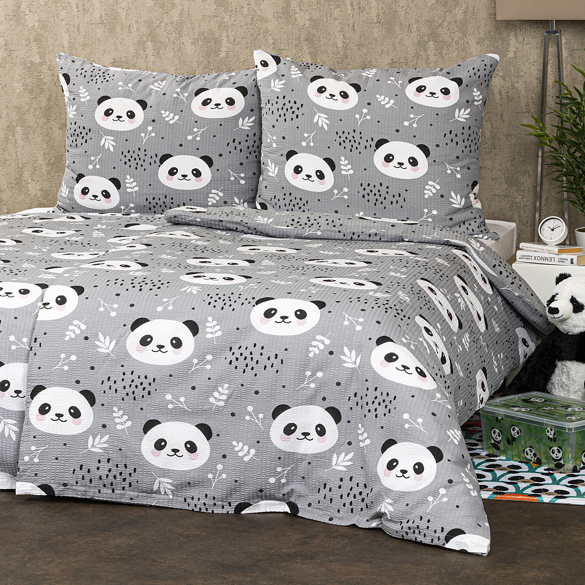 Lenjerie crep 4Home Nordic Panda, 160 x 200 cm, 70 x 80 cm, 160 x 200 cm, 70 x 80 cm