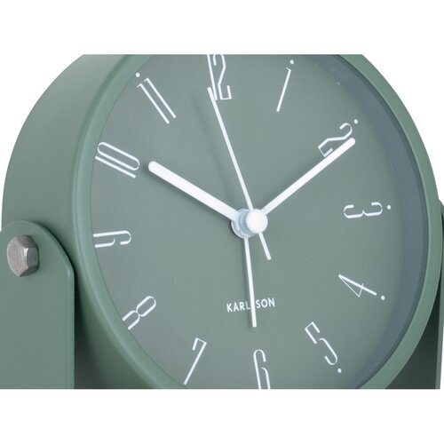 Karlsson 5989GR design ébresztőóra zöld, átmérő 12 cm