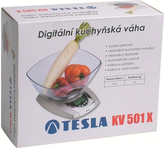 Kuchynská váha digitálna, Tesla KV 501, biela