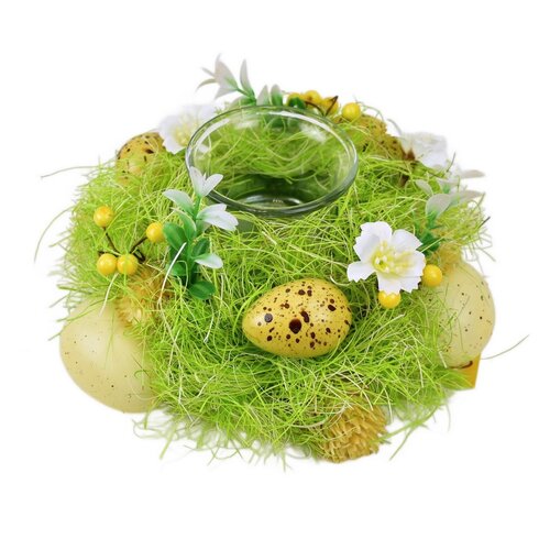 Pomladni svečnik z metuljem in jajčki, 17 x  8 cm