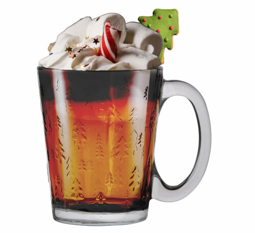 Altom Set of glass mugs Leon Choinka 300 ml, 6 pcs