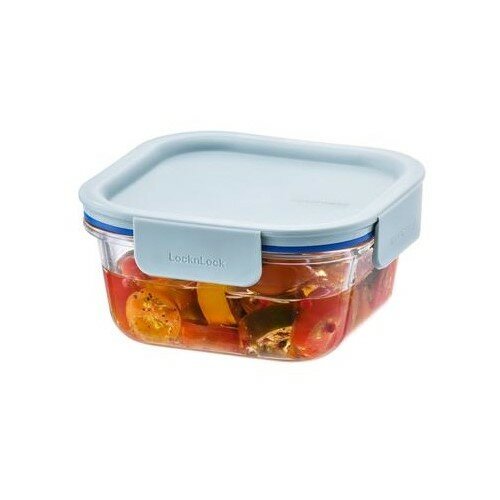 LOCKnLOCK Borcan pătrat de sticlă CLEAR, 500 ml ,mentă, 500 ml