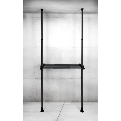 Wenko Teleskopická drôtená polica Hercules, 73–120 cm, čierna