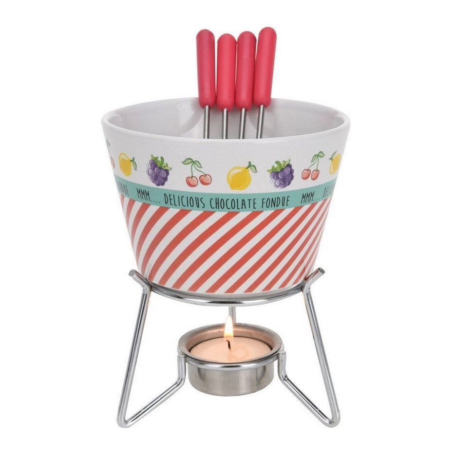 Set na fondue Star, červená