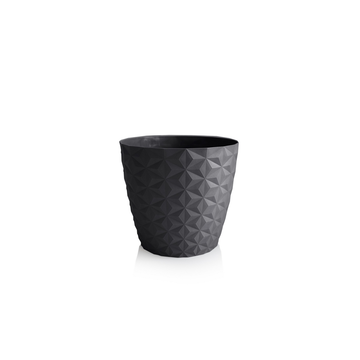 Ghiveci reciclat Crystal mat 30 cm,  antracit, 4HOME