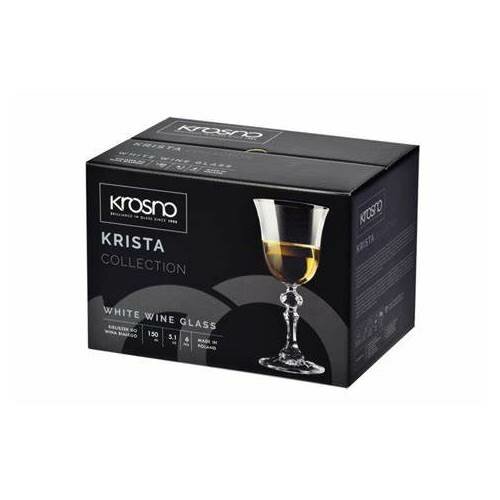 Krosno 6 darabos Krista fehérboros pohárkészlet,150 ml