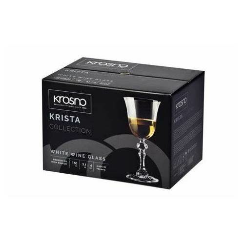 Krosno Krista 6 db-os fehérboros pohárkészlet, 150 ml