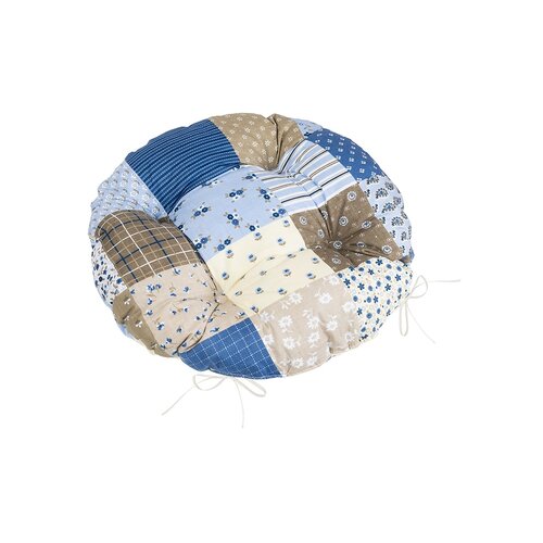 Bellatex Poduszka Adéla pikowana okrągła Patchworkniebieska 40 x 40 cm