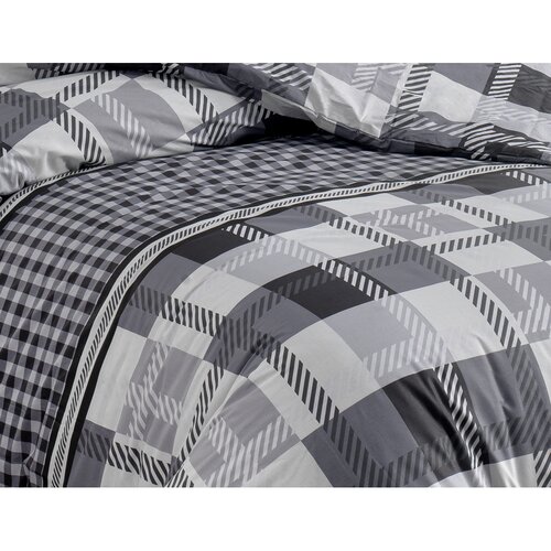 BedTex Pościel bawełniana Hector czarny, 220 x 200 cm, 2 szt. 70 x 90 cm