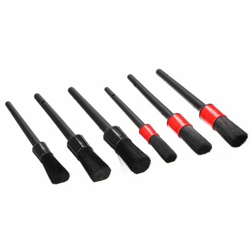 Sixtol Komplet natančnih čopičev za čiščenjeavtomobila CAR  DETAILING BRUSH 6, 6 kosov