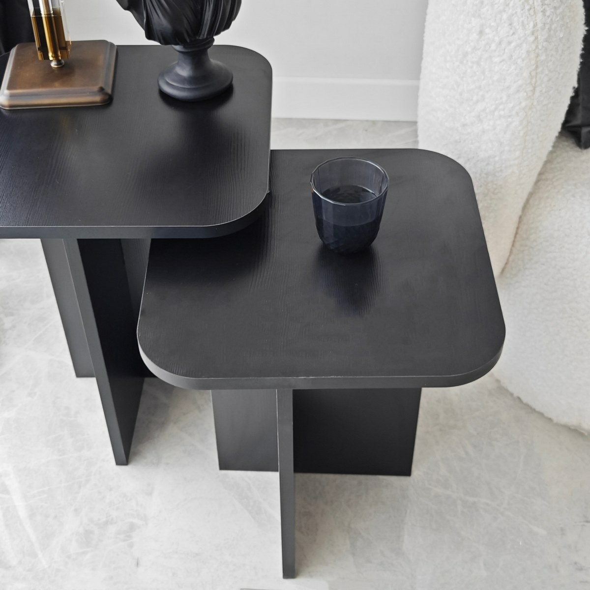 Súprava odkladacích stolíkov Blues Black, 2 ks