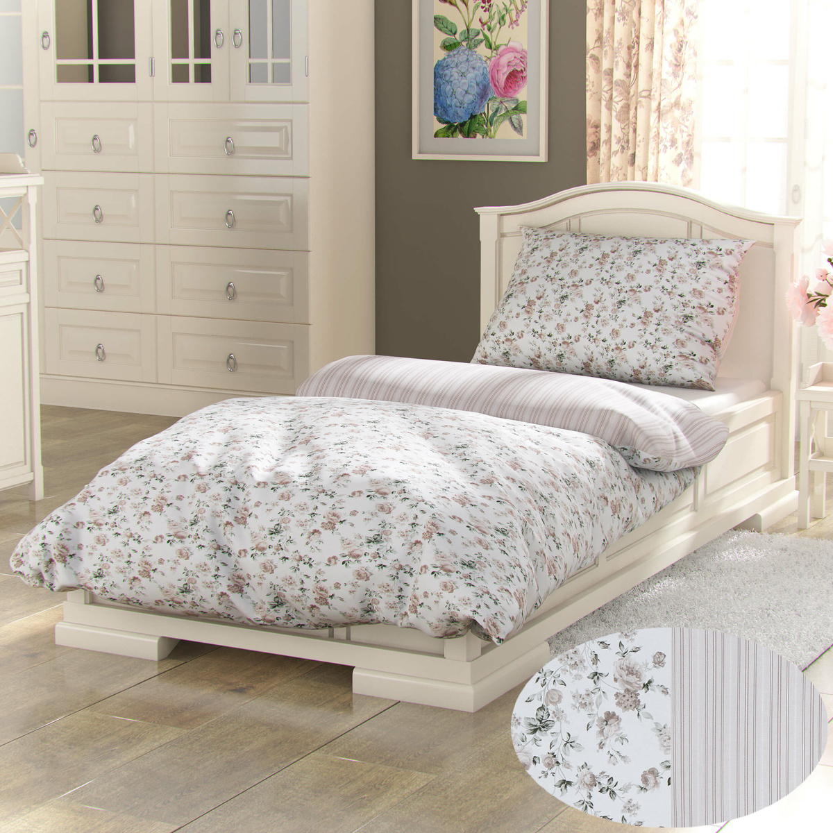 Kvalitex Lenjerie de pat din bumbac Provence Viento bej, 220 x 200 cm, 2 buc. 70 x 90 cm 200