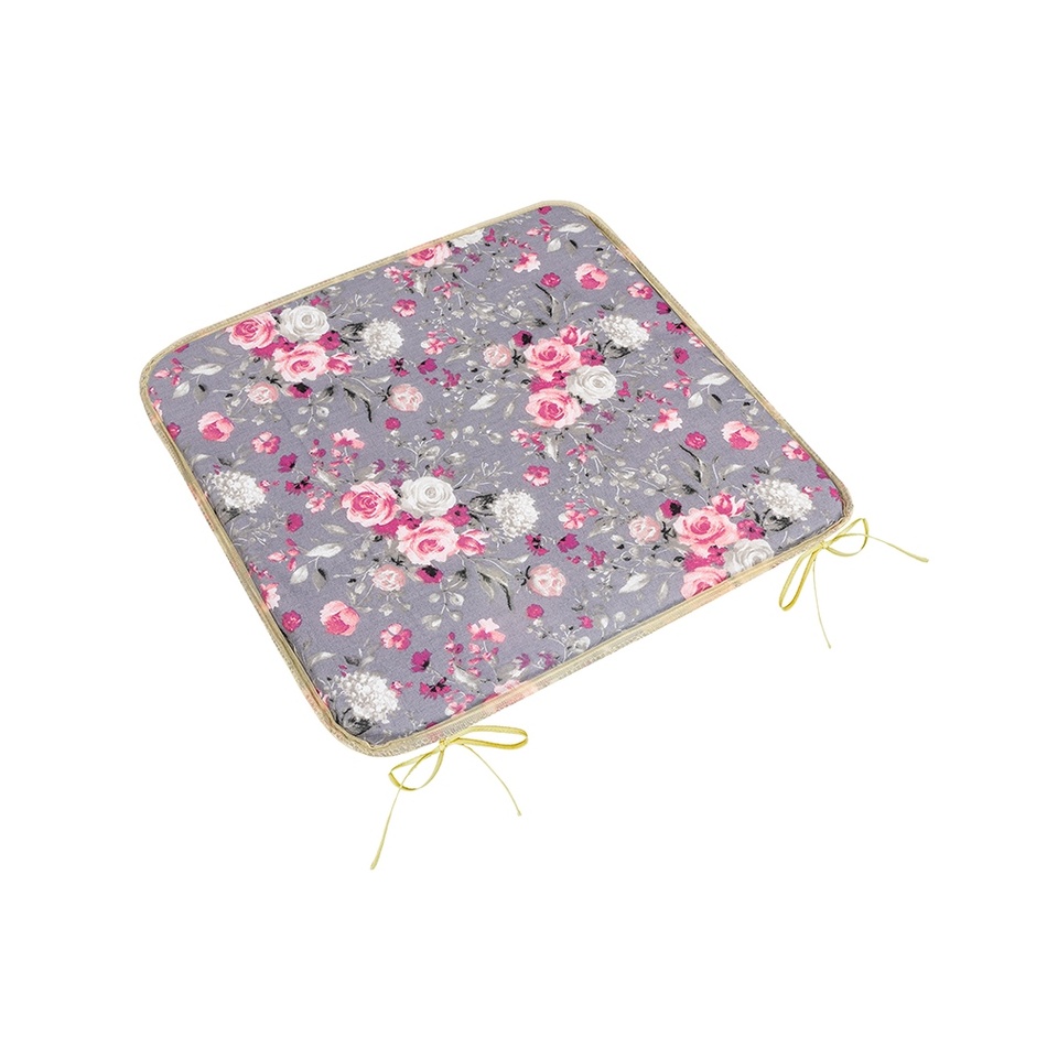 Bellatex Siedzisko Adela gładkie Kwiaty róży różowy, 40 x 40 cm