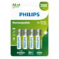 Philips újratölthető elemek AA 1.2 V, 4 db